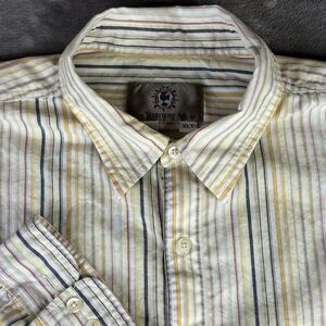 Territory Ahead Shirt Men XLT‎ Yellow White Button-Down Long Sleeve Chest Pocket